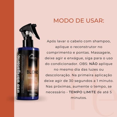 Truss Uso Obrigatório Blond 260ml Reconstrutor Neutralizador