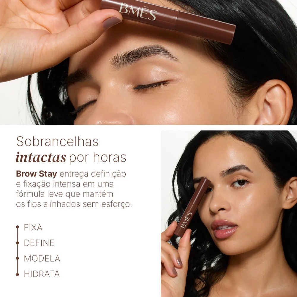 Máscara Brow Stay Gel Incolor Para Sobrancelhas Bmes 3g