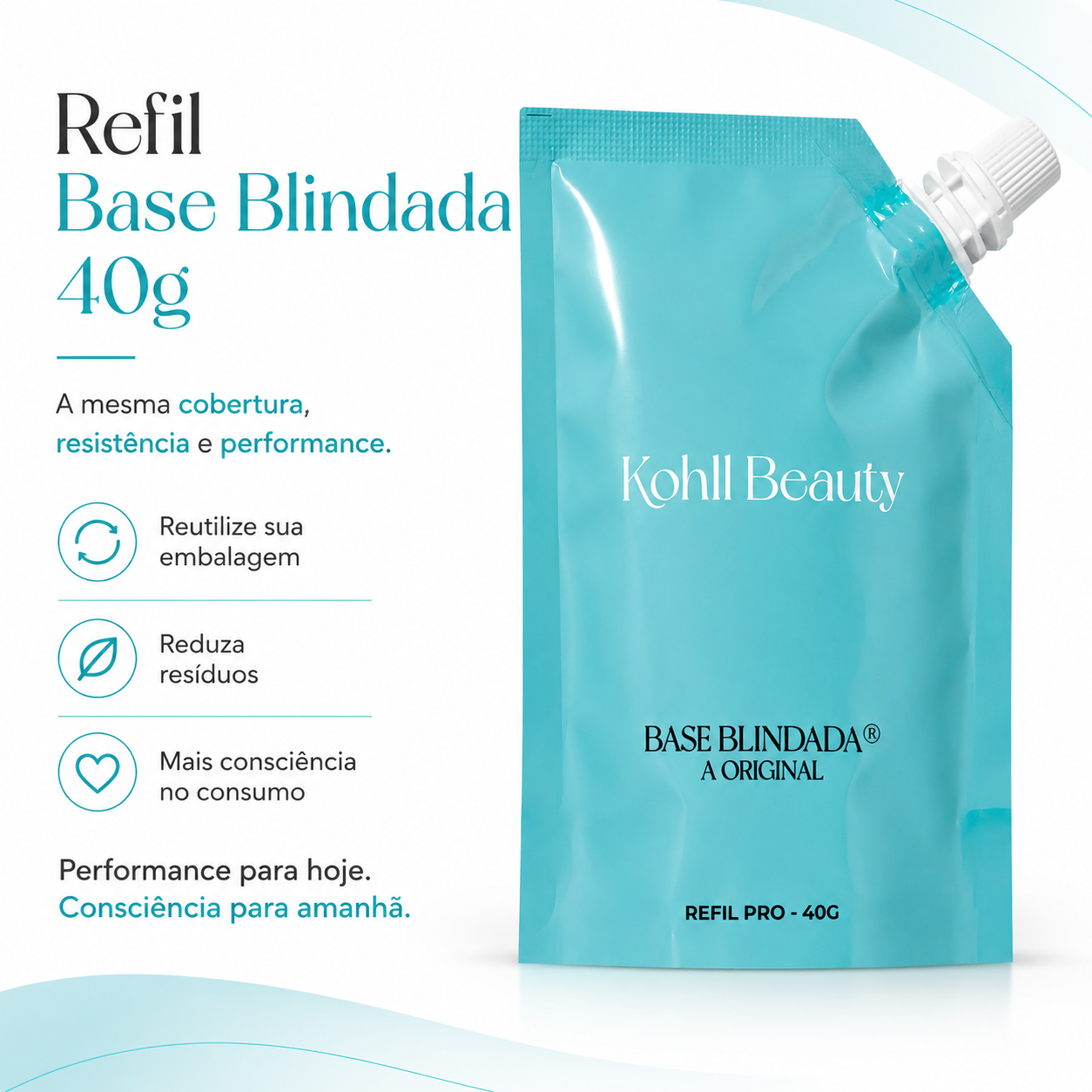 Refil Base Blindada 40g - 2N - Poco Azul - Kohll Beauty