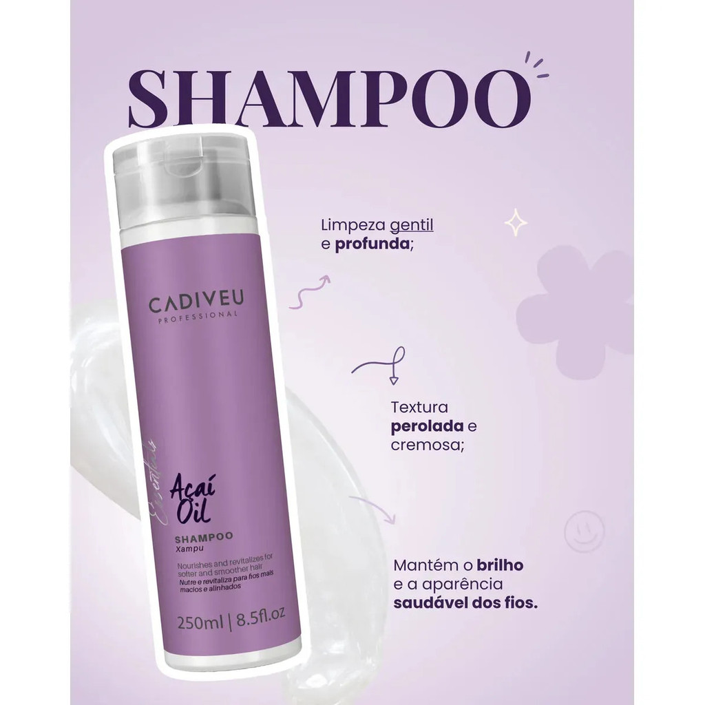 Shampoo Açaí Oil Essentials 250ml Cadiveu