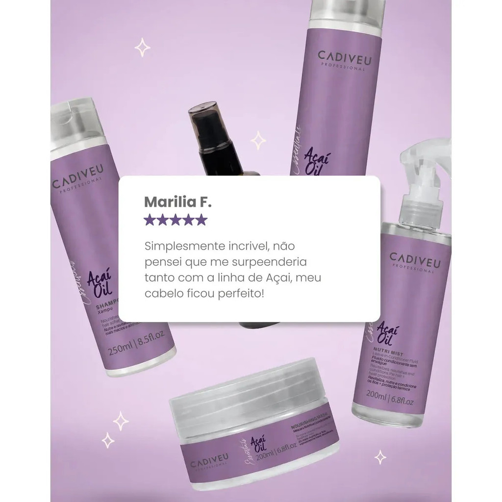 Shampoo Açaí Oil Essentials 250ml Cadiveu