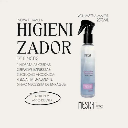 Limpador Higienizador De Pinceis Meska By Fand 200ml