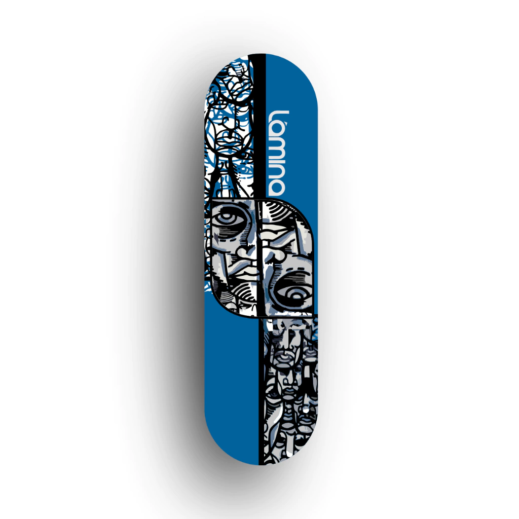 Shape Semblante Azul Marfim Nacional Premium | Lâmina SkateBoards