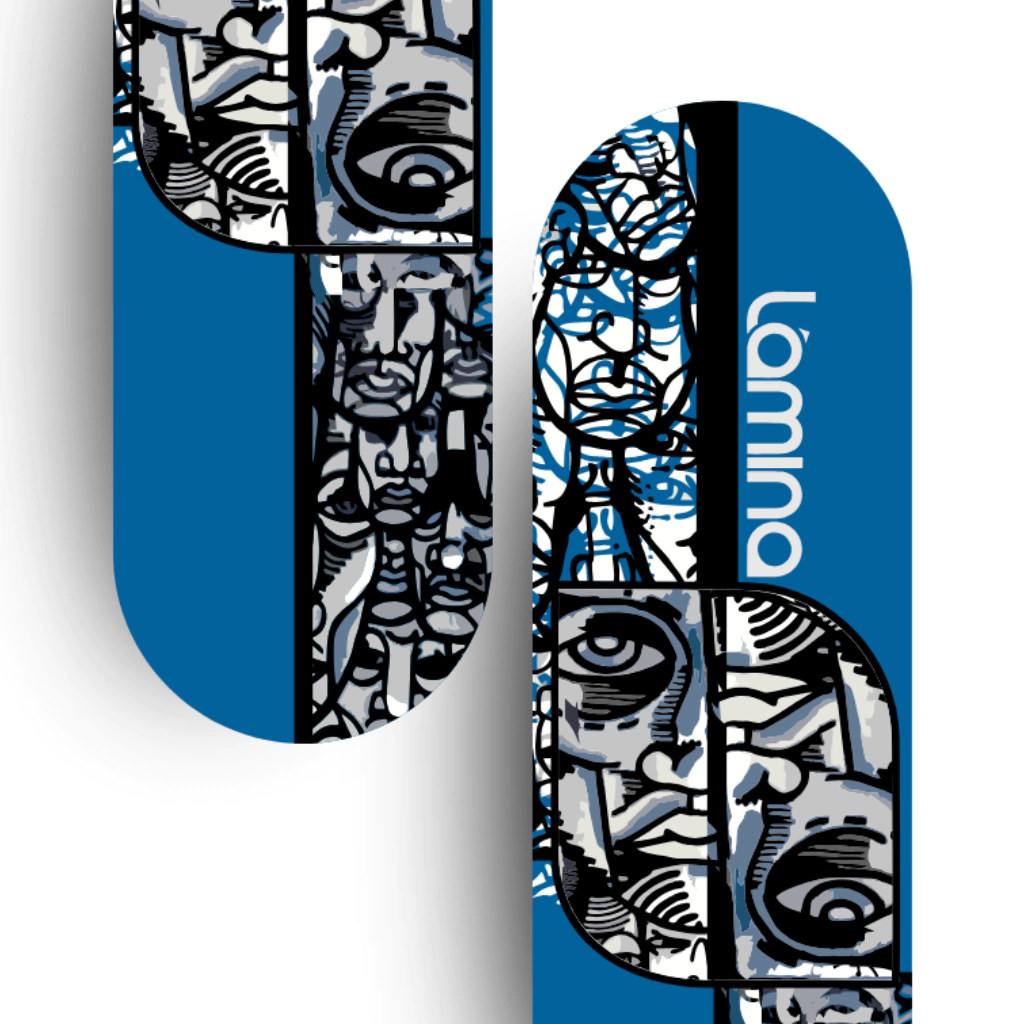Shape Semblante Azul Marfim Nacional Premium | Lâmina SkateBoards