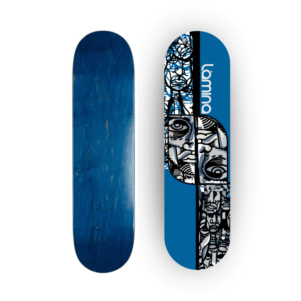 Shape Semblante Azul Marfim Nacional Premium | Lâmina SkateBoards