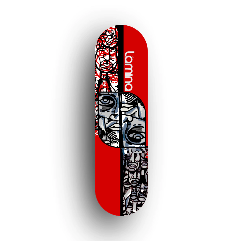 Shape Semblante Vermelho Marfim Nacional Premium | Lâmina SkateBoards
