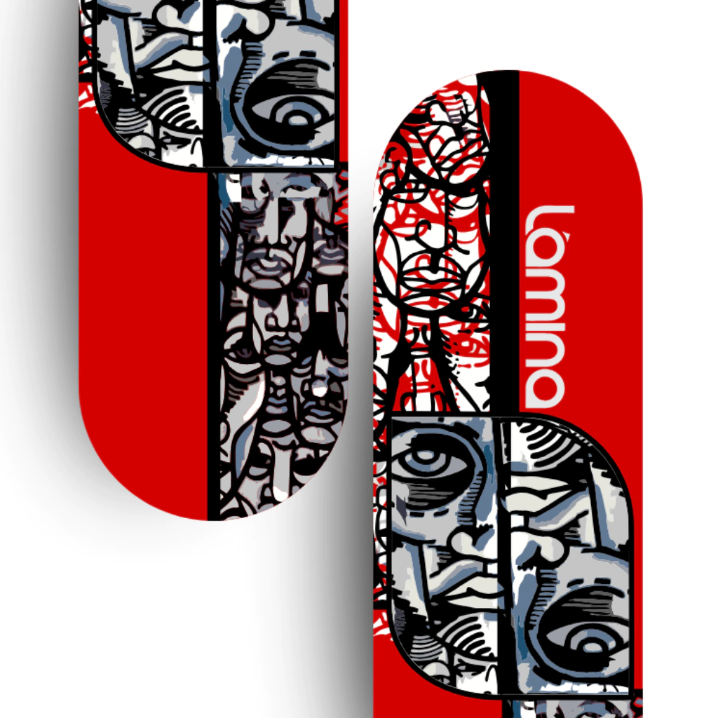Shape Semblante Vermelho Marfim Nacional Premium | Lâmina SkateBoards