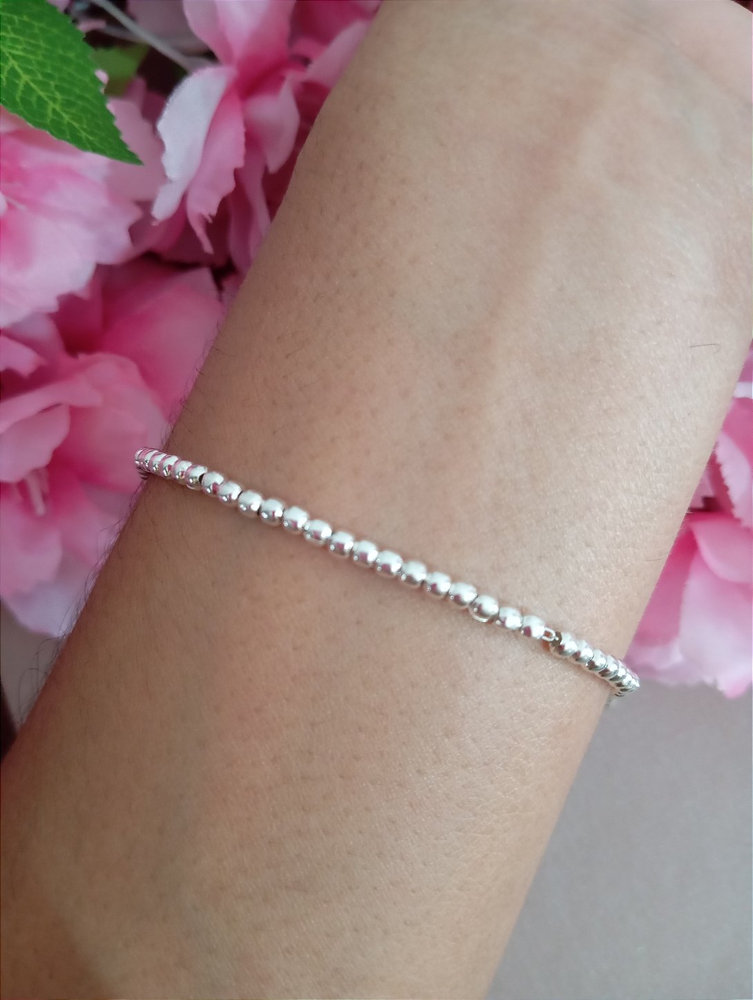 Pulseira Bolinha Inteira Prata 925