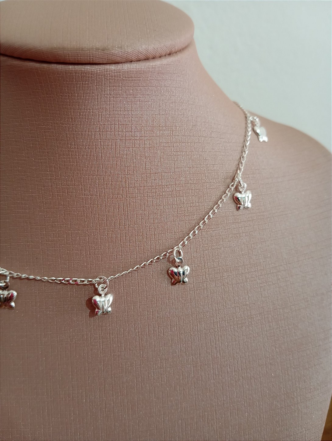 Choker Borboleta Prata 925