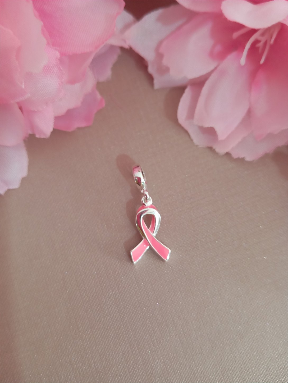 Berloque Laço Rosa Prata 925