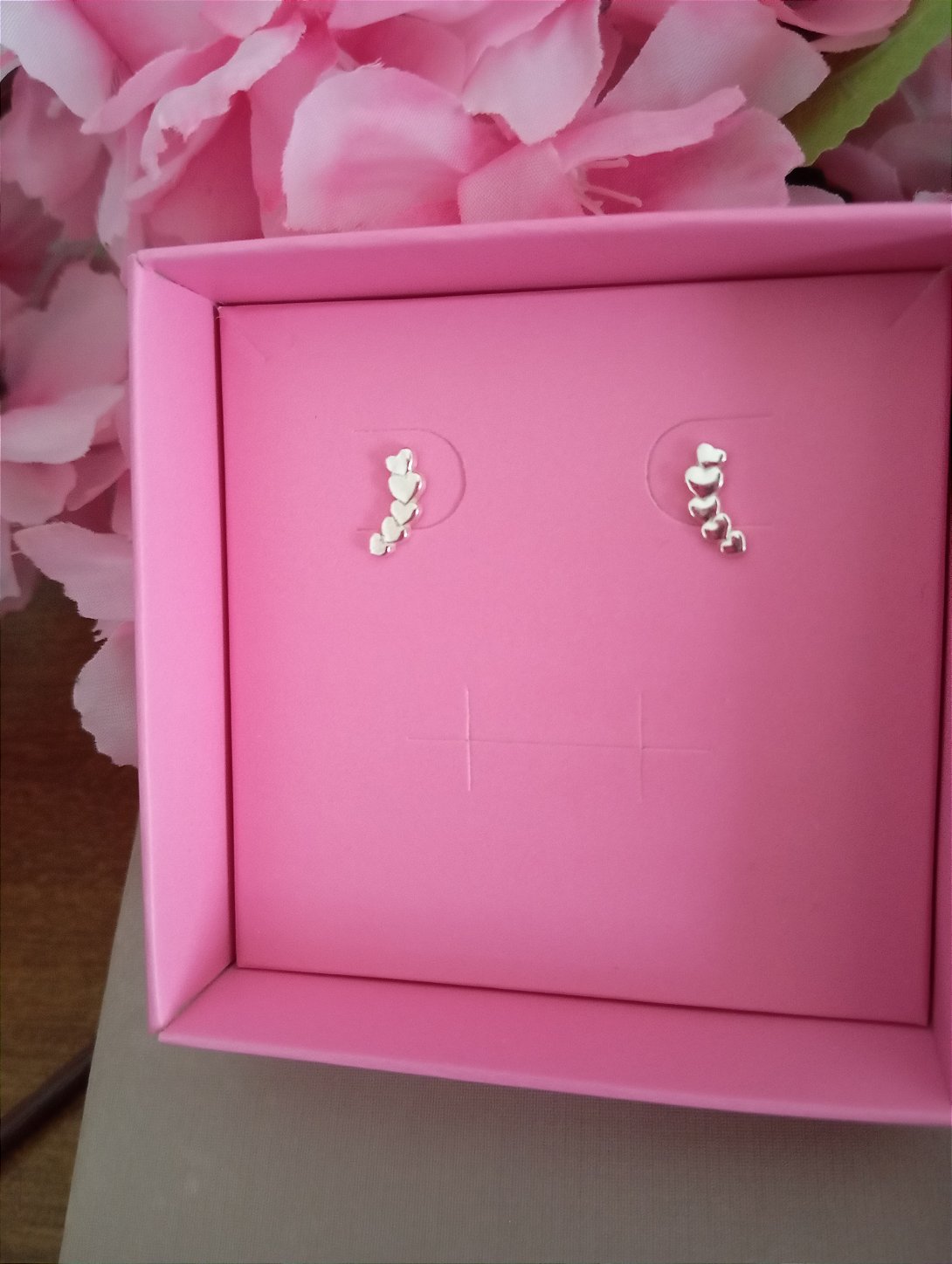 Brinco Ear Cuff Coração Prata 925