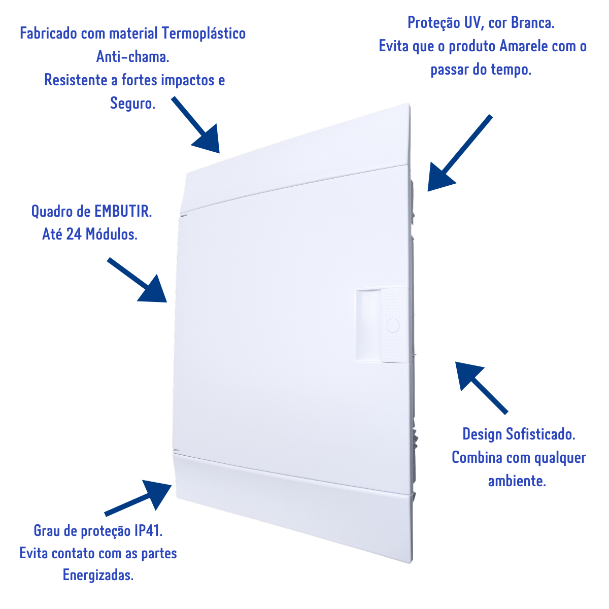 Quadro Distribuição de Disjuntores Emb. Mistral 24 Mód. S/ Barram. T/N ABB