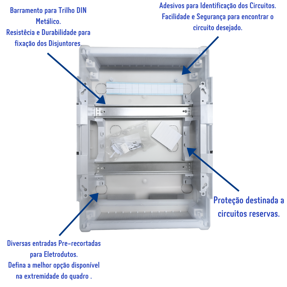 Quadro Distribuição de Disjuntores Emb. Mistral 24 Mód. S/ Barram. T/N ABB