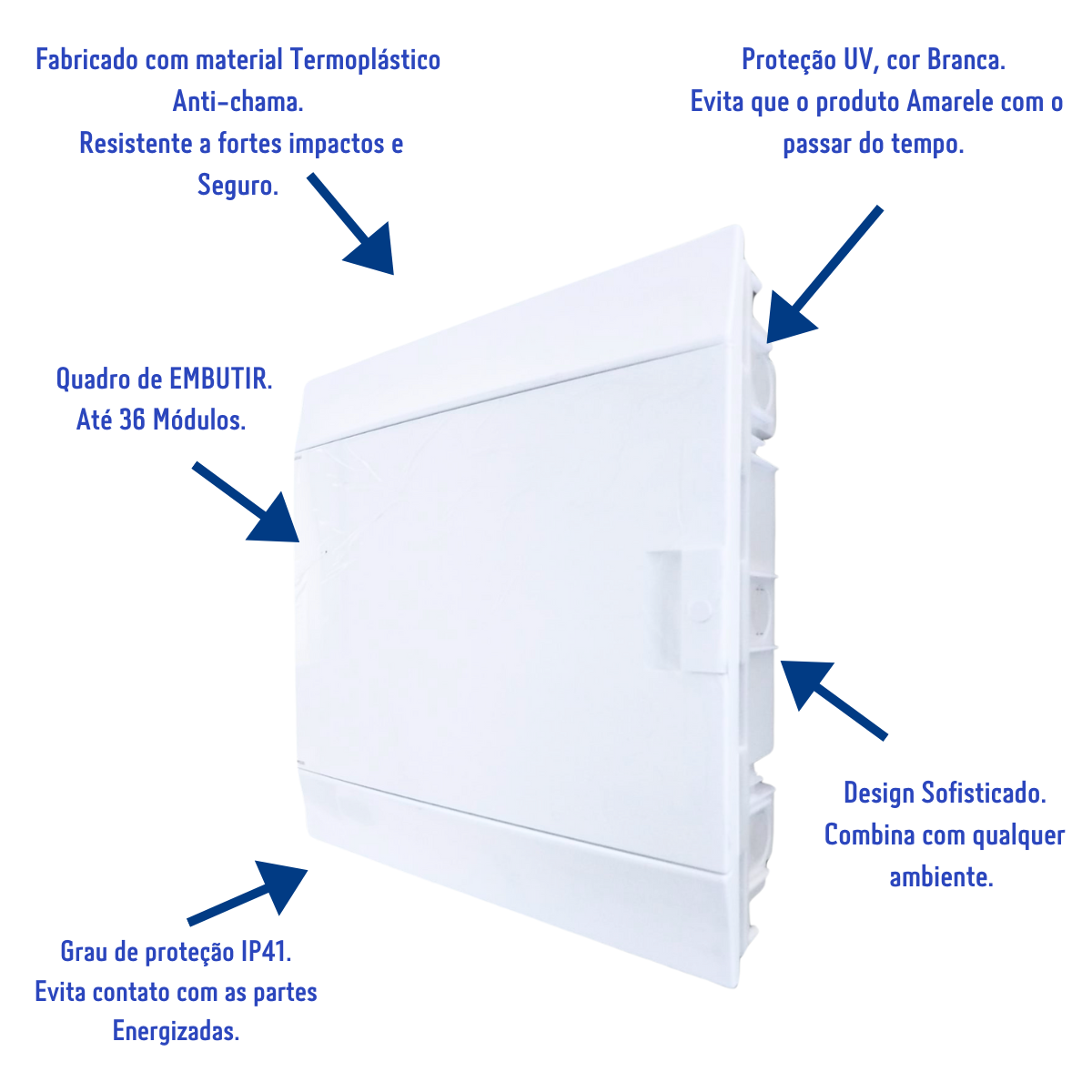 Quadro Distribuição de Disjuntores Emb. Mistral 36 Mód. S/ Barram. T/N ABB