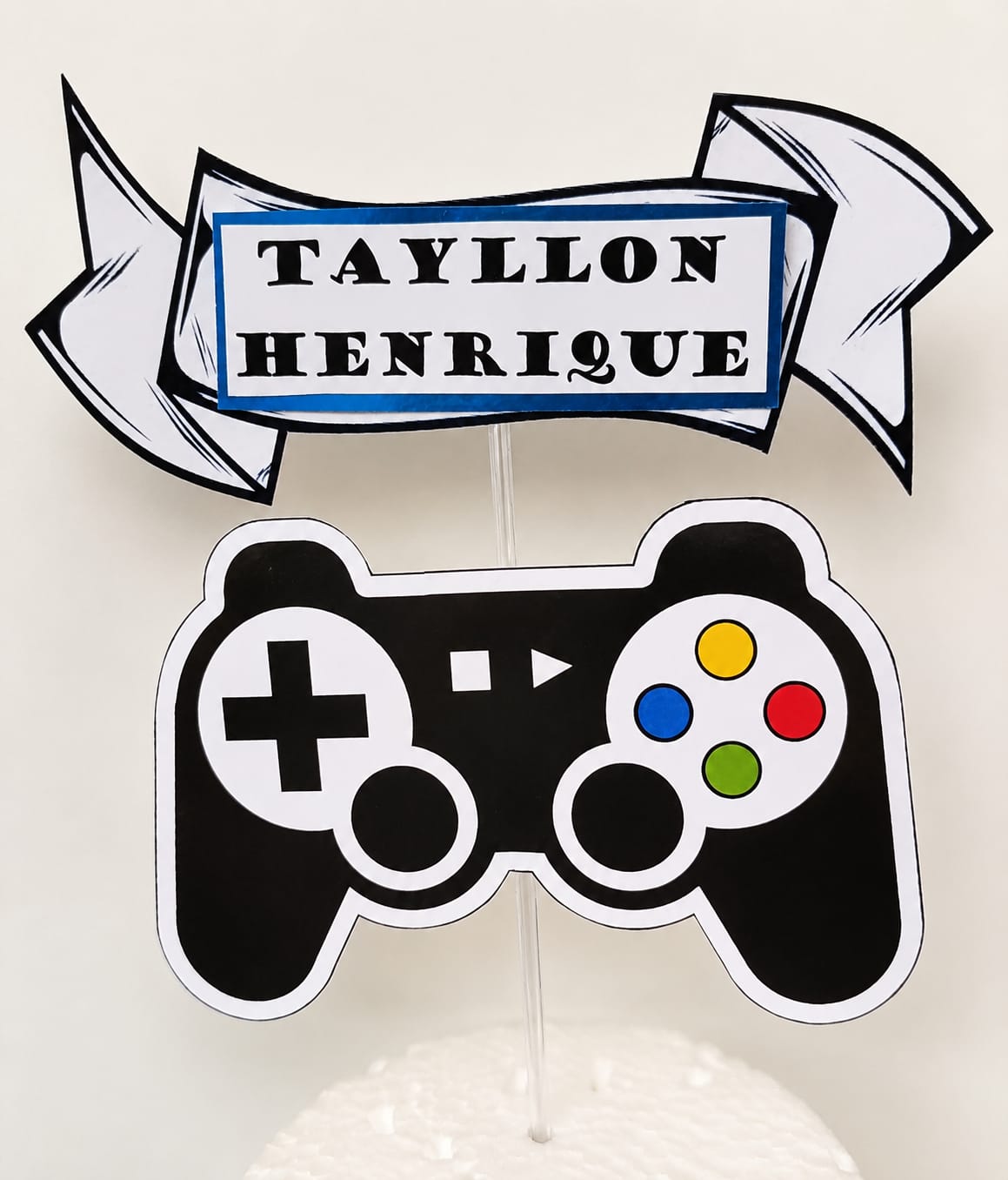 Topo de Bolo Gamer Personalizado