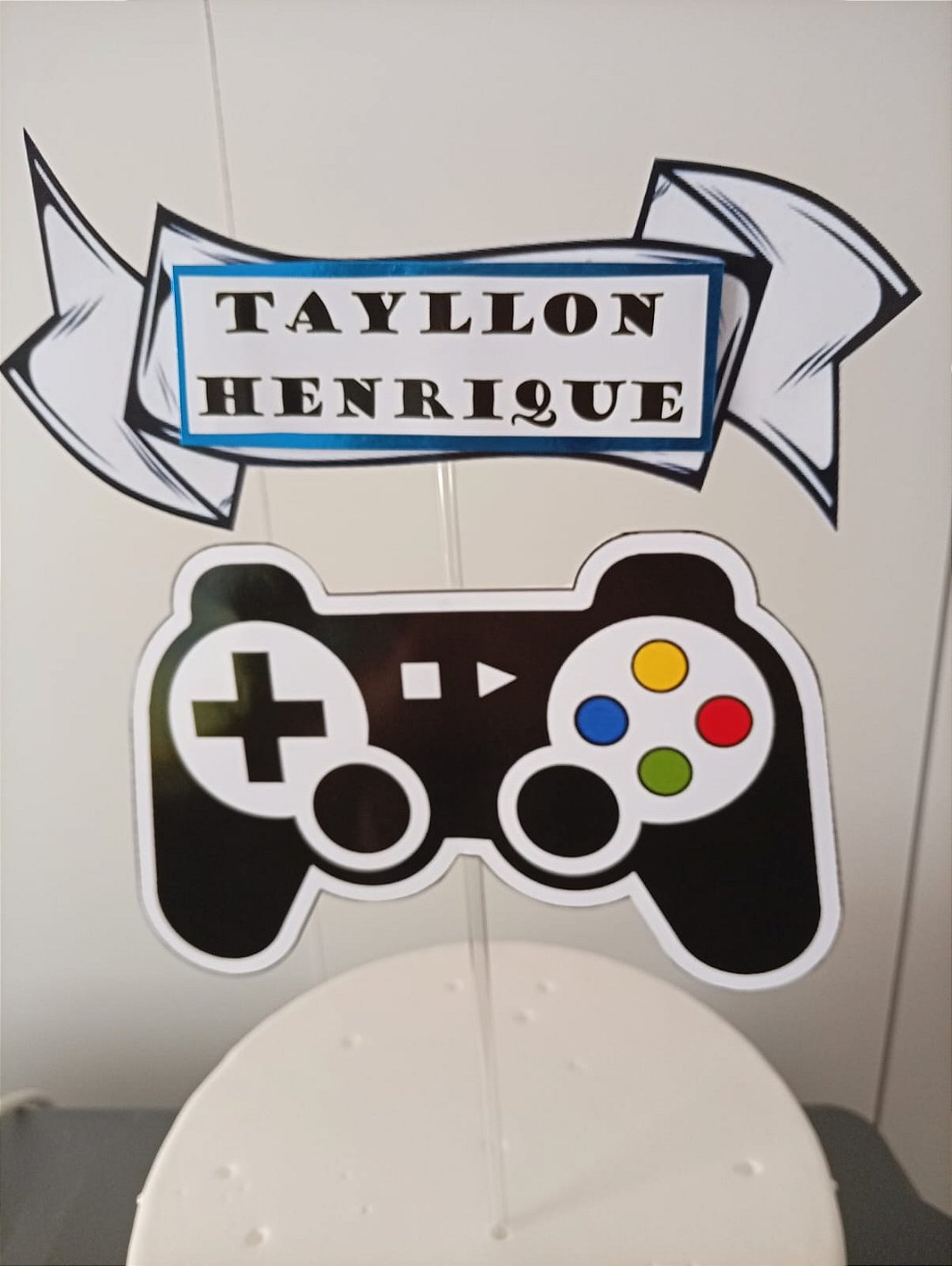 Topo de Bolo Gamer Personalizado