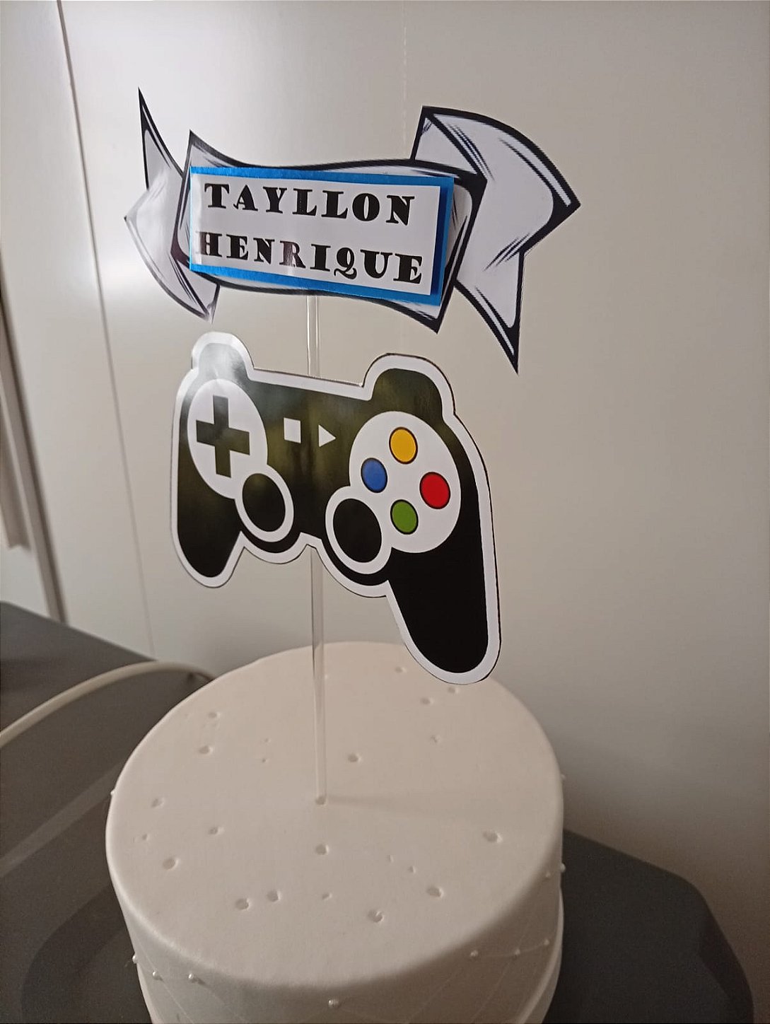 Topo de Bolo Gamer Personalizado