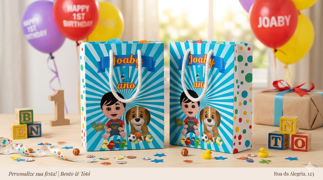 10 Sacolinhas Surpresa Personalizada Bento e Totó