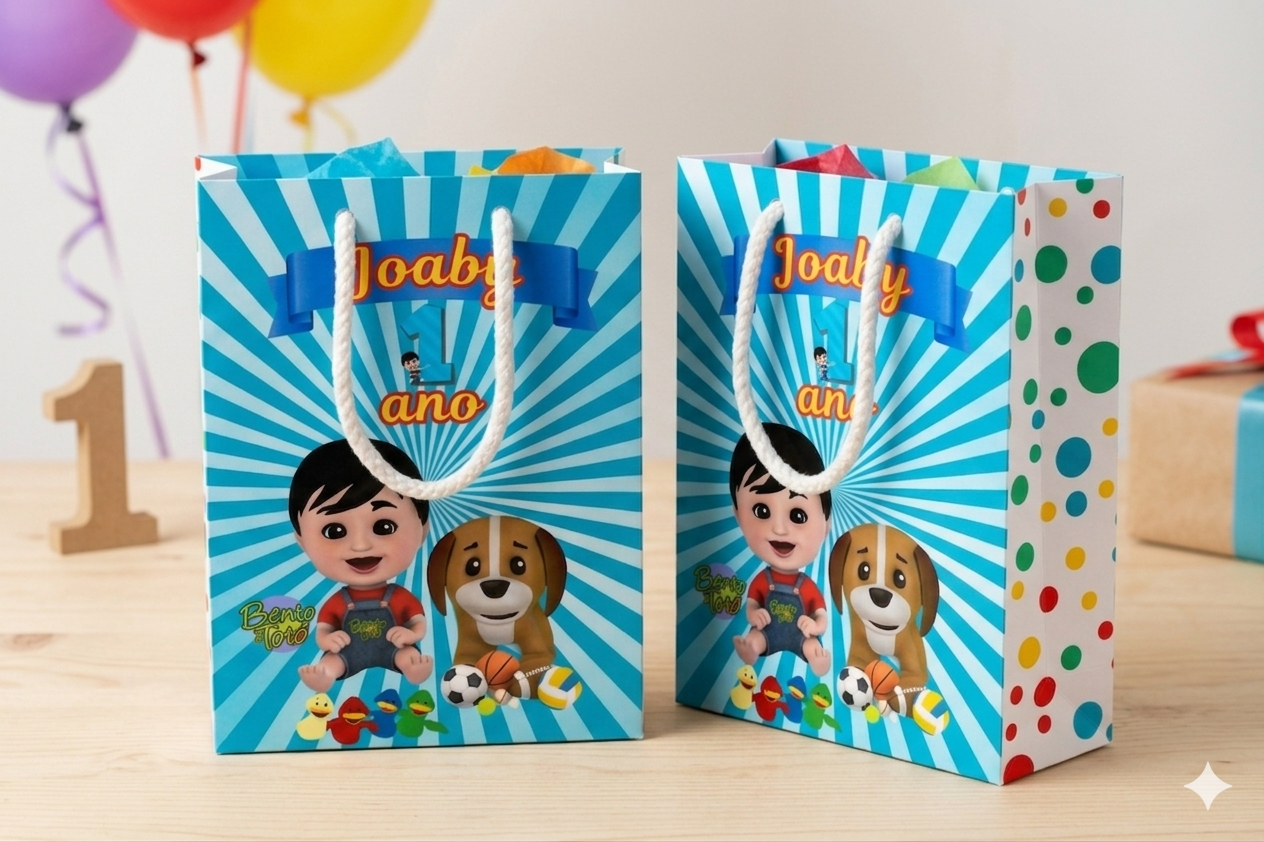 10 Sacolinhas Surpresa Personalizada Bento e Totó