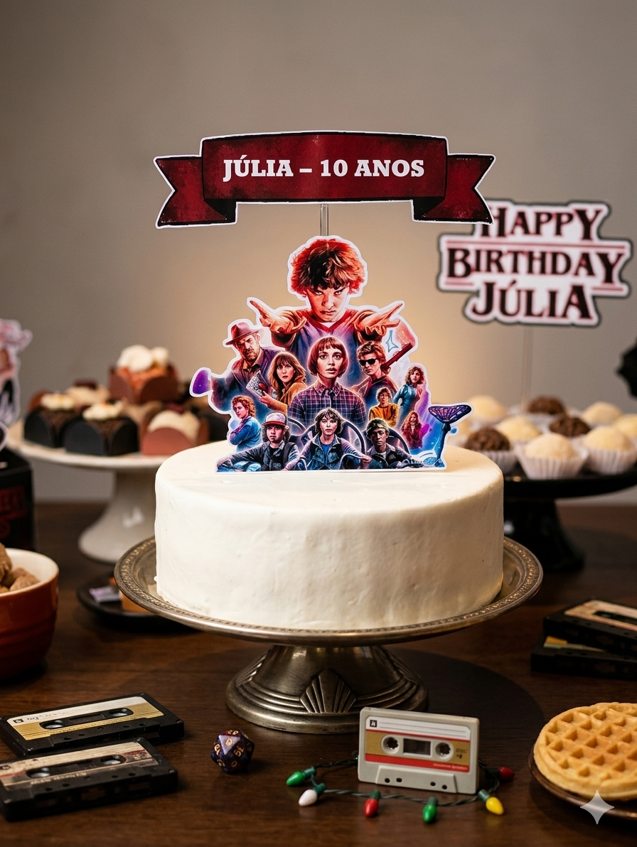 Topo de Bolo Stranger Things Personalizado