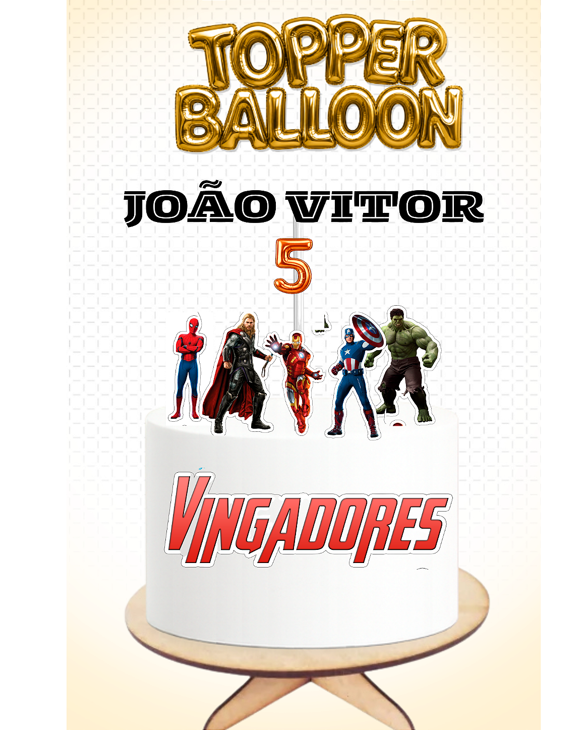Topo de Bolo Vingadores Topper Balloon