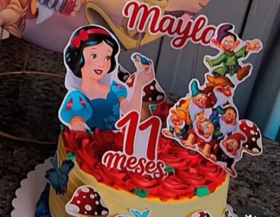 Topo de Bolo Personalizado Branca de Neve