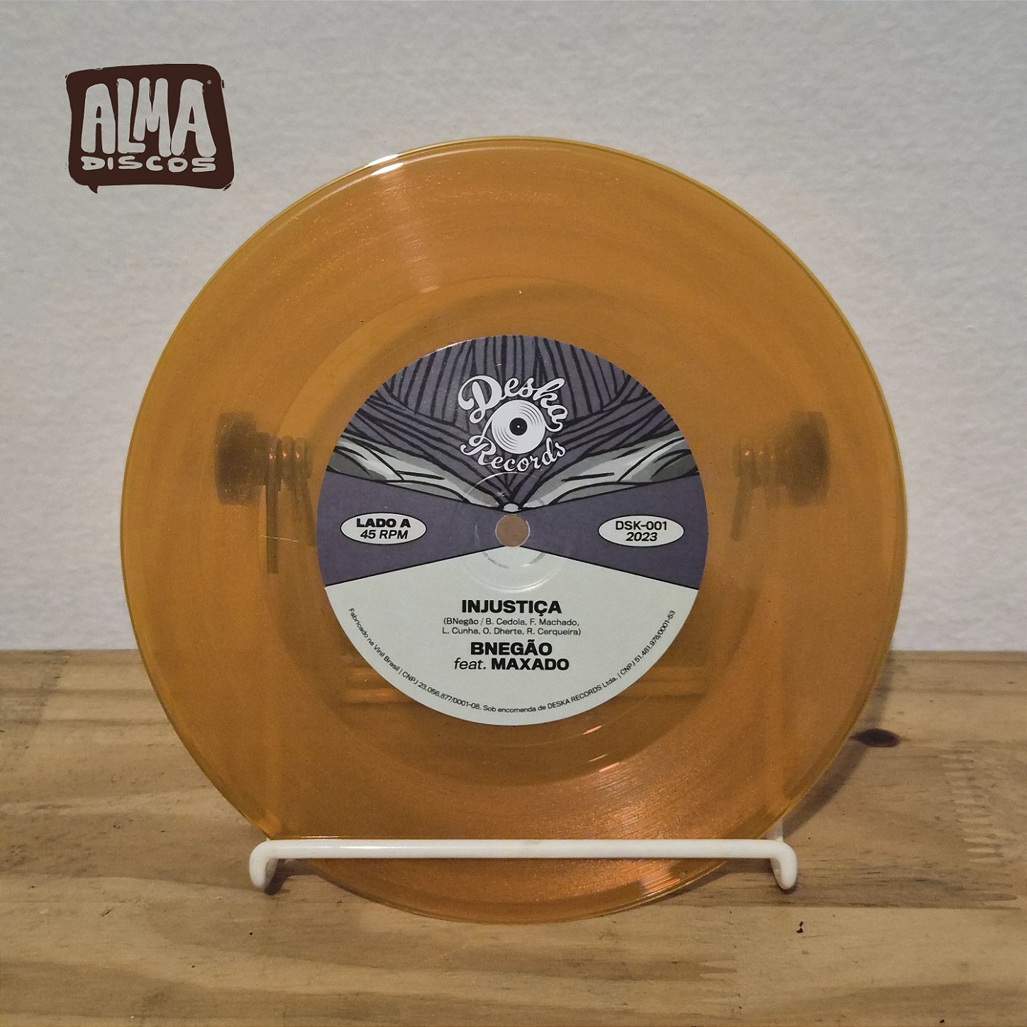 B NEGAO FEAT MAXADO - INJUSTICA (7`LP LARANJA)