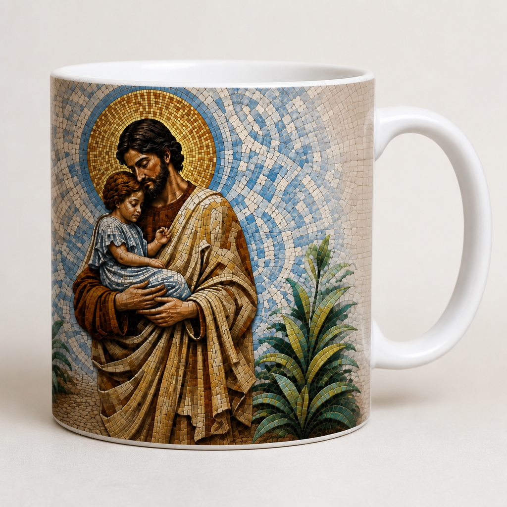Caneca de Porcelana São José e devoção - 350ml