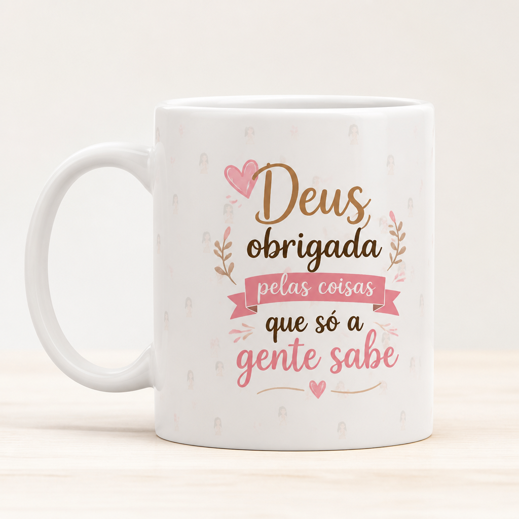 Caneca de Porcelana Devoção e Gratidão - 350ml