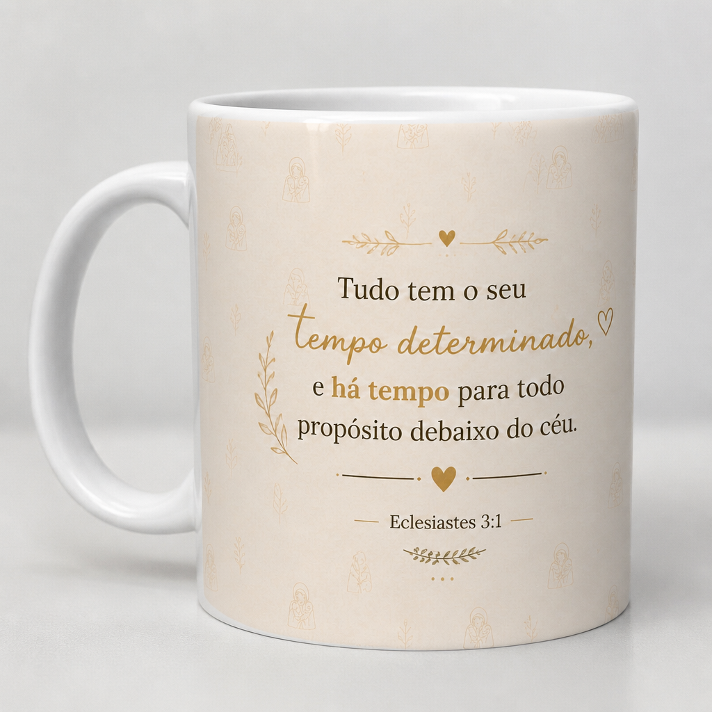 Caneca de Porcelana Devoção Religiosa - 350ml