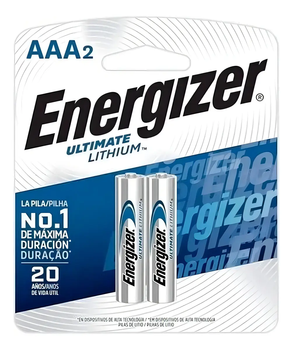 Par de Pilhas Energizer Lithium AAA Longa Duração
