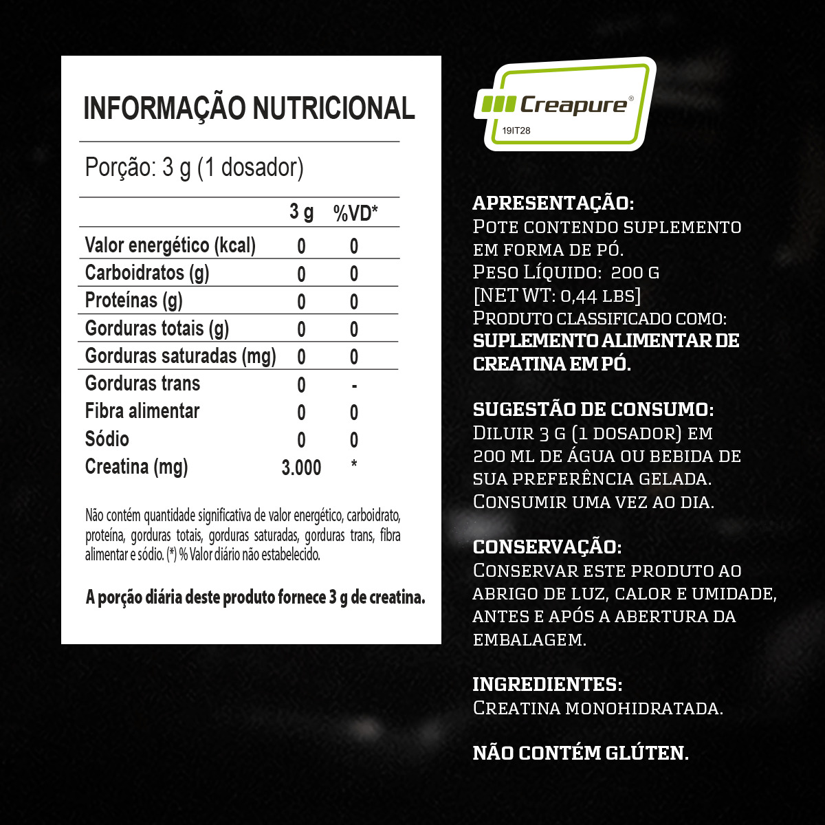 Creatina Creapure 200g - Darkness