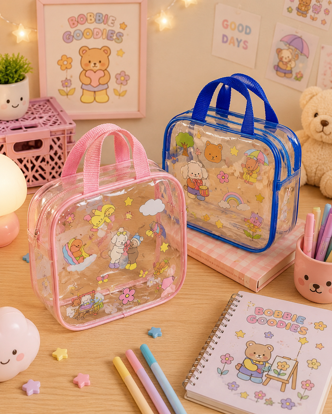Bolsinha Transparente Infantil Quadrada