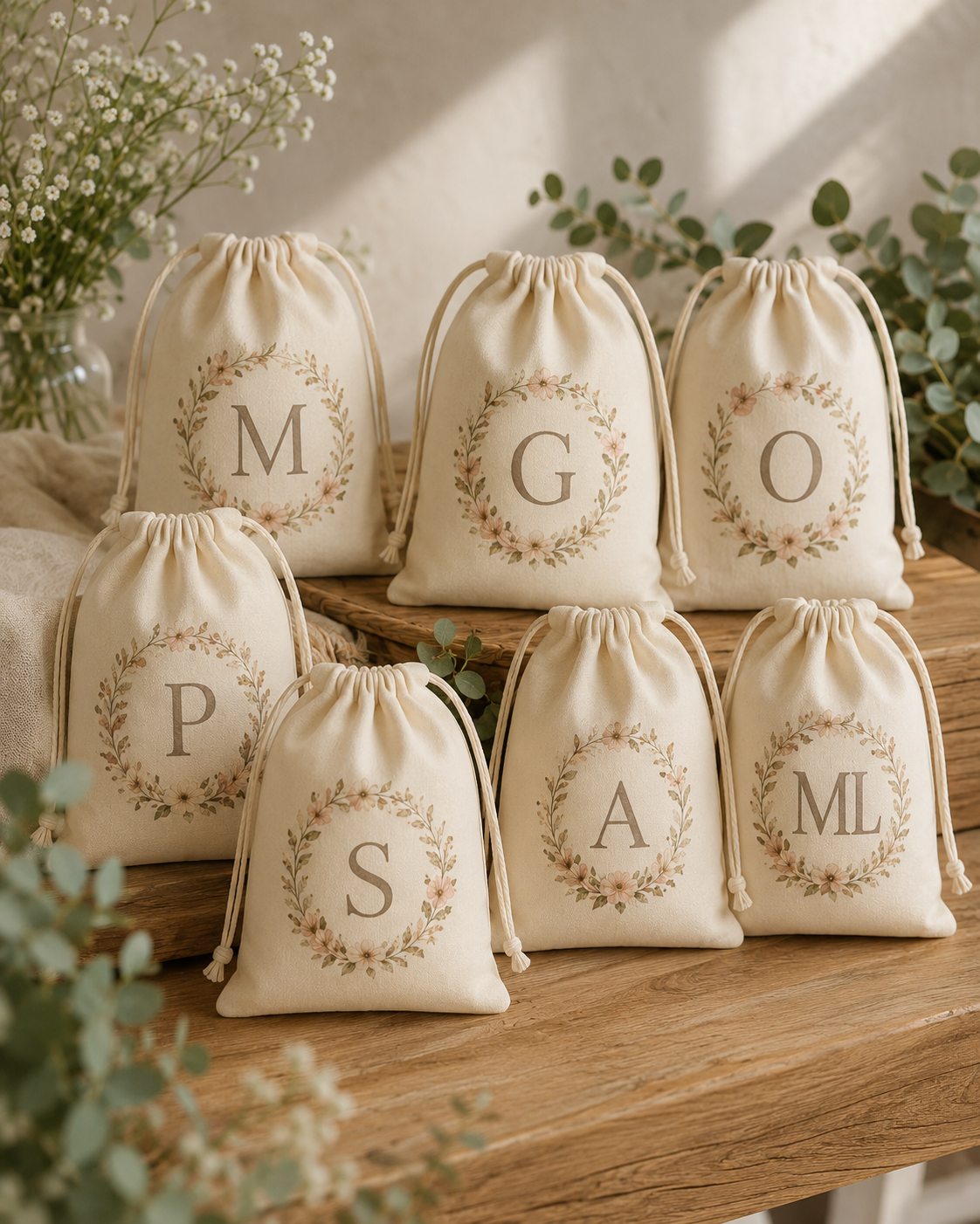 Saquinho de Algodão Cru Personalizado 10x15 cm
