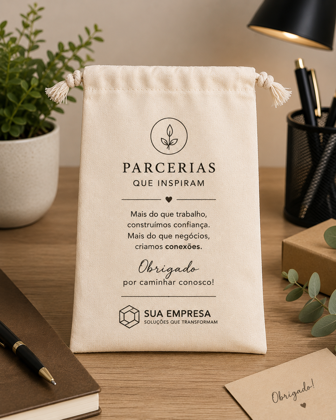 Saquinho de Algodão Cru Personalizado 30x25 cm