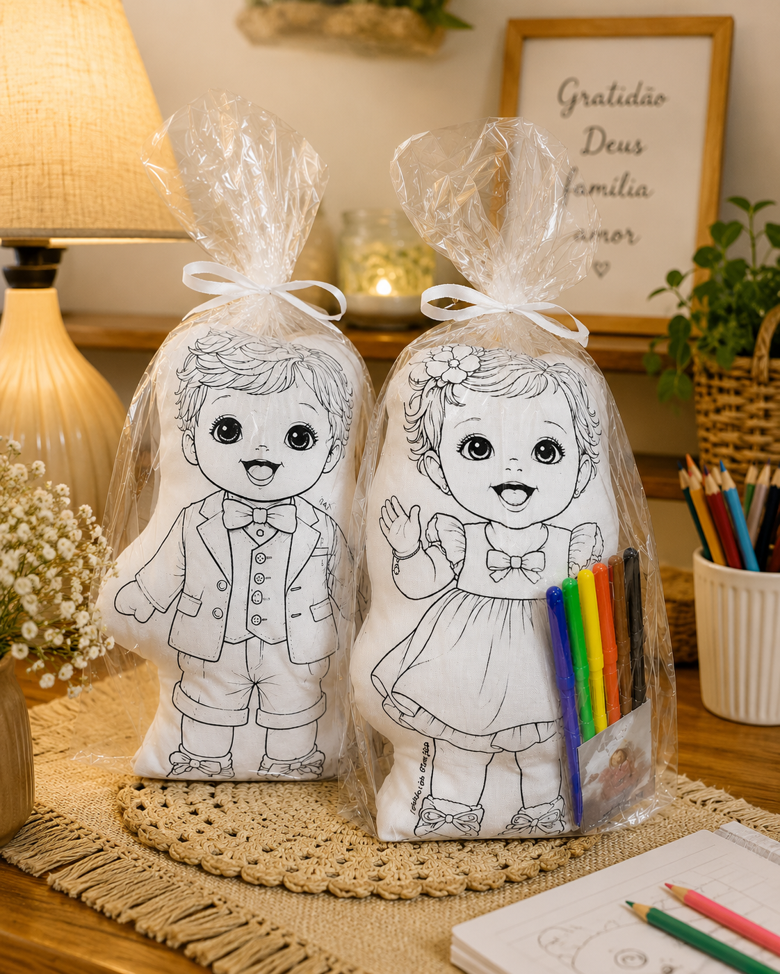Kit almofada de colorir personalizada com Recorte