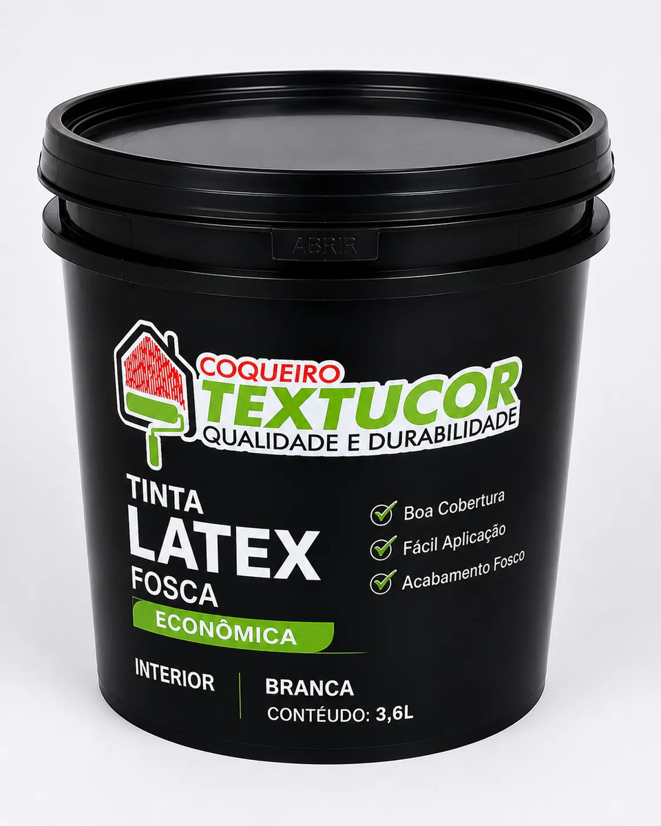 Textucor Tinta Látex Fosca Económica 3,6l Branco Uso Interno