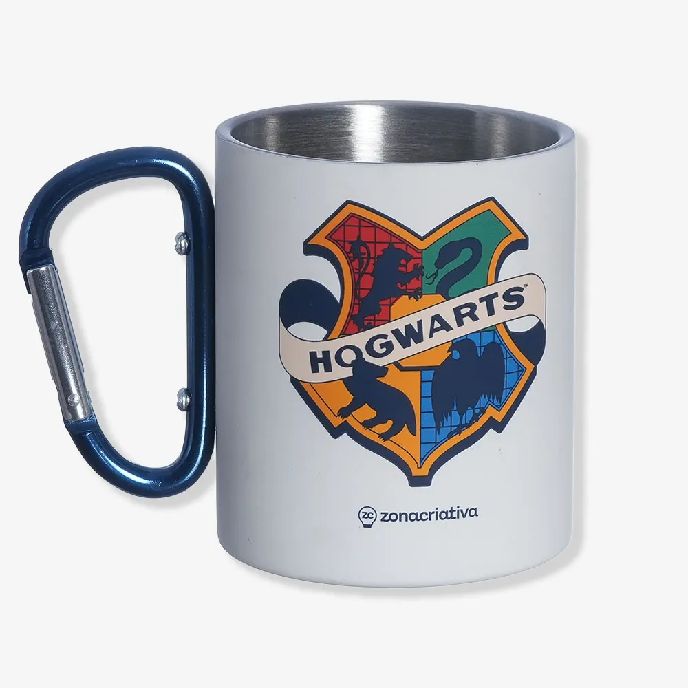 Caneca Hogwarts com Mosquetão - Harry Potter