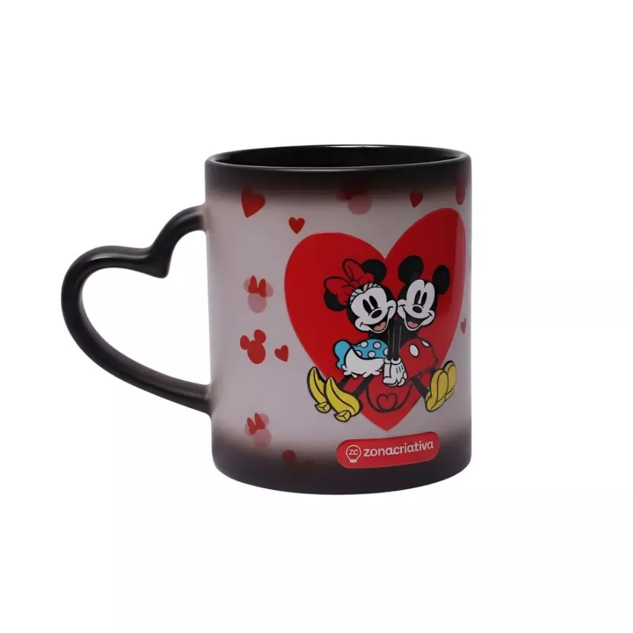 Caneca Mágica Coração - Mickey e Minnie