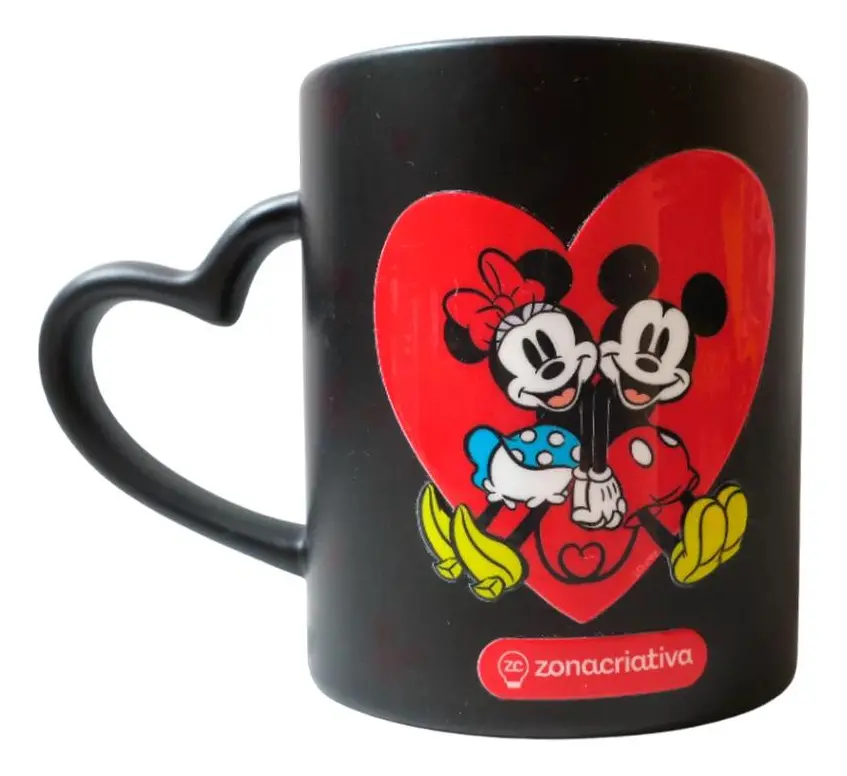 Caneca Mágica Coração - Mickey e Minnie