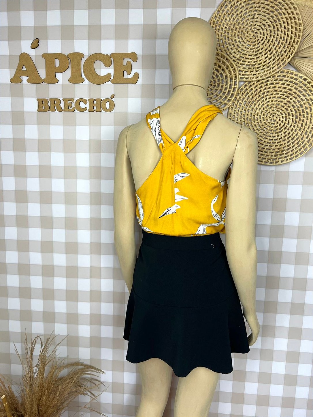 Regata Amarela Feminina Tamanho 36 Viscose