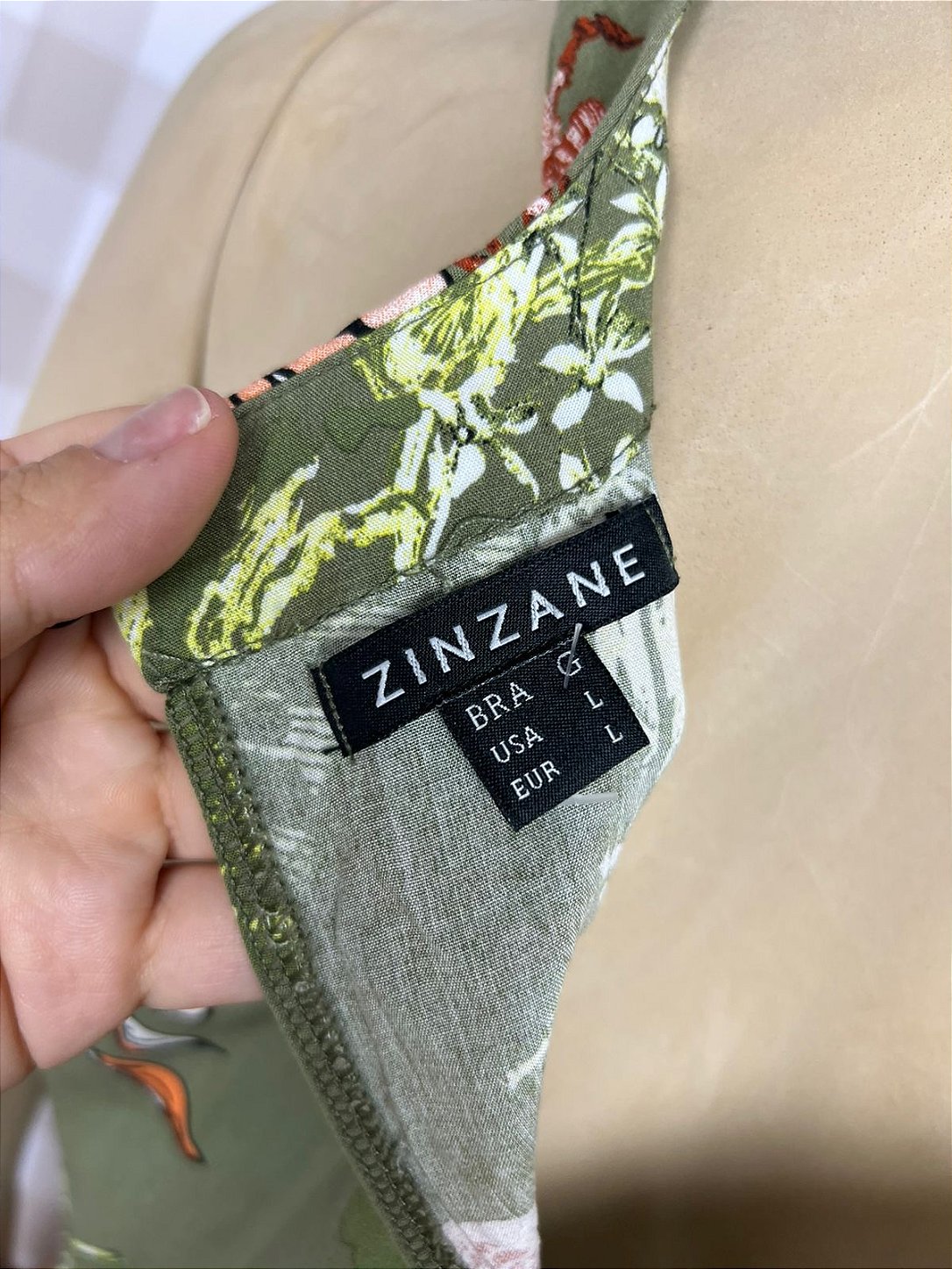 Vestido Zinzane Verde Floral Tamanho G