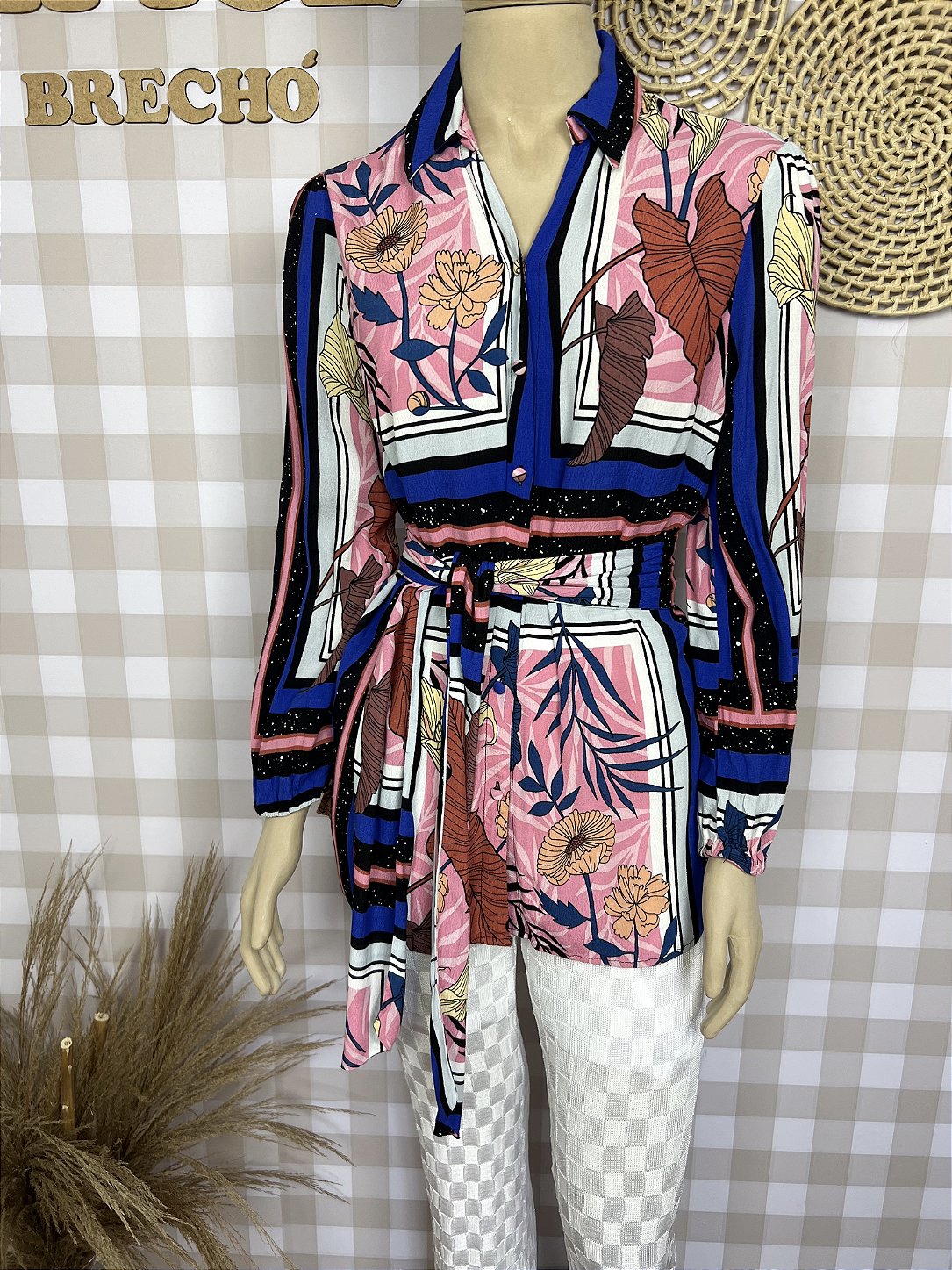 Camisa Chemise Mamo Estampado Tamanho 40