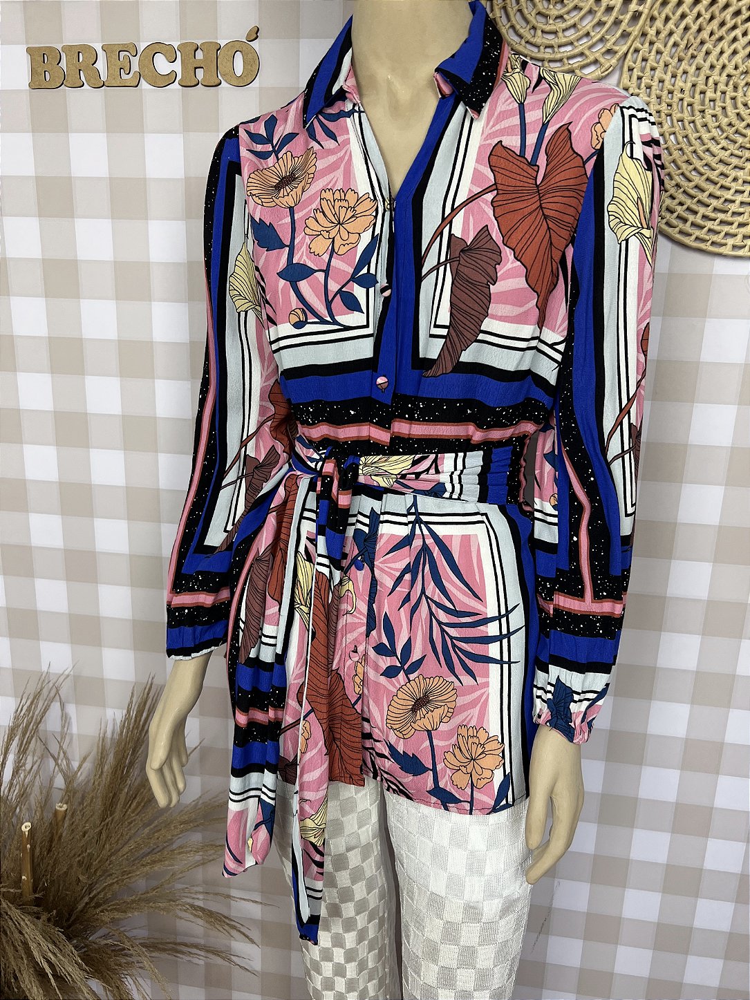 Camisa Chemise Mamo Estampado Tamanho 40