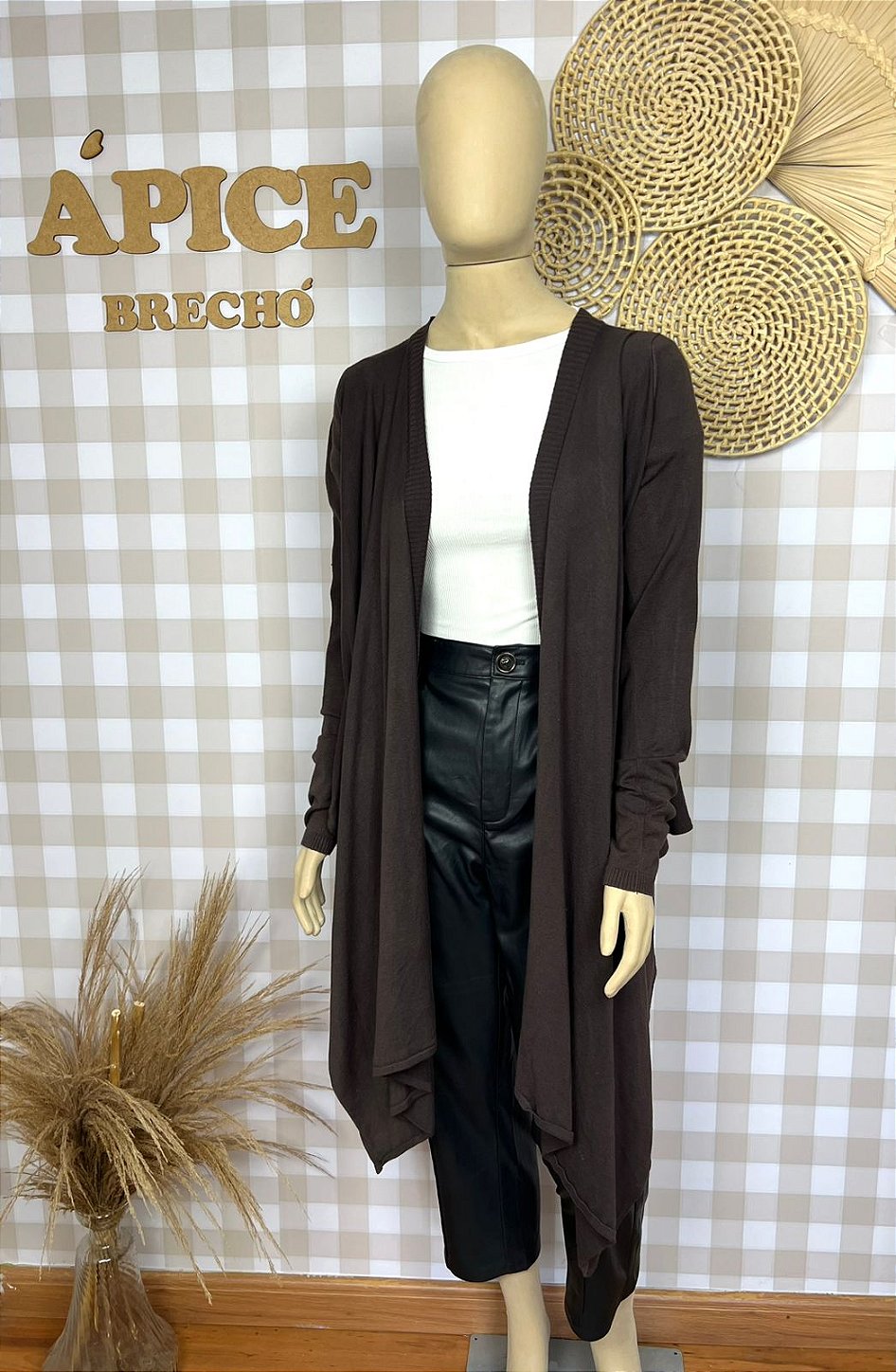 Cardigan Marrom Feminino Tamanho M