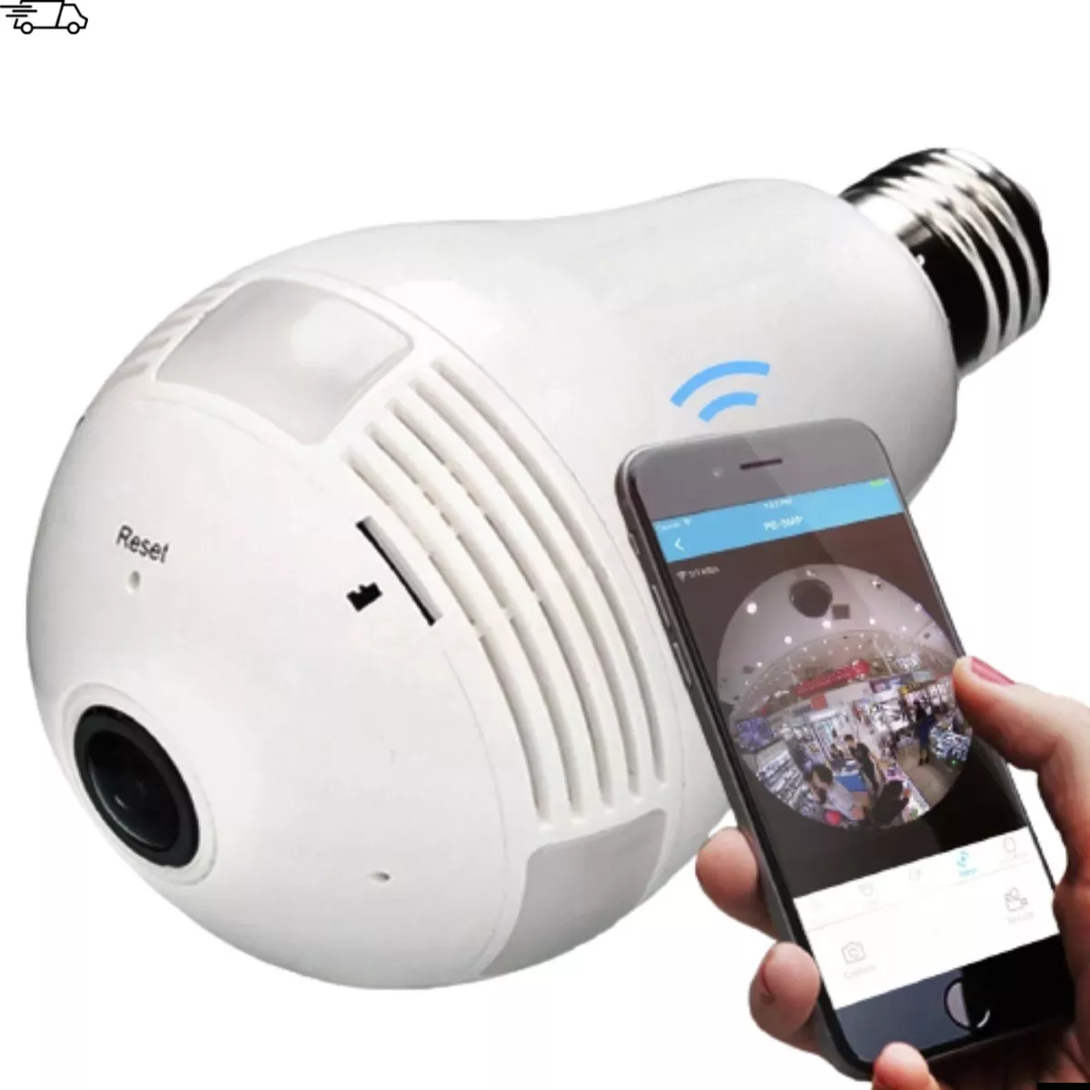 Câmera WiFi Lâmpada Full HD 360° Kapbom