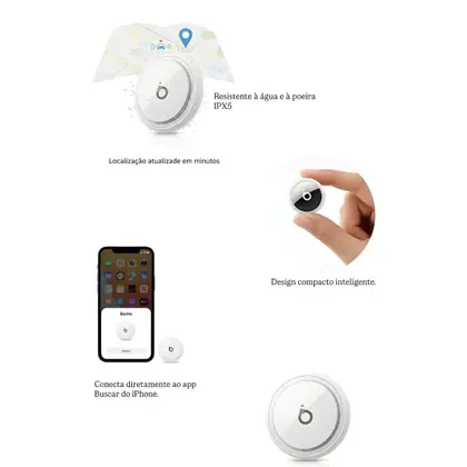 Mini Localizador Smart Tag Rastreador Gps Cor Branco- BA-DW347 - Basike