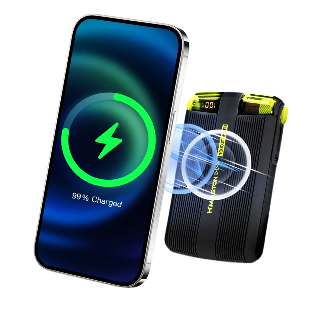 H'maston YD60 Power Bank CARREGAMENTO INDUTNO 15W BATERIA PORTÁTIL POR INDUÇÃO RÁPIDO 10000mAh