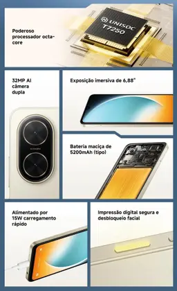 POCO C71 Preto 3GB RAM 64GB