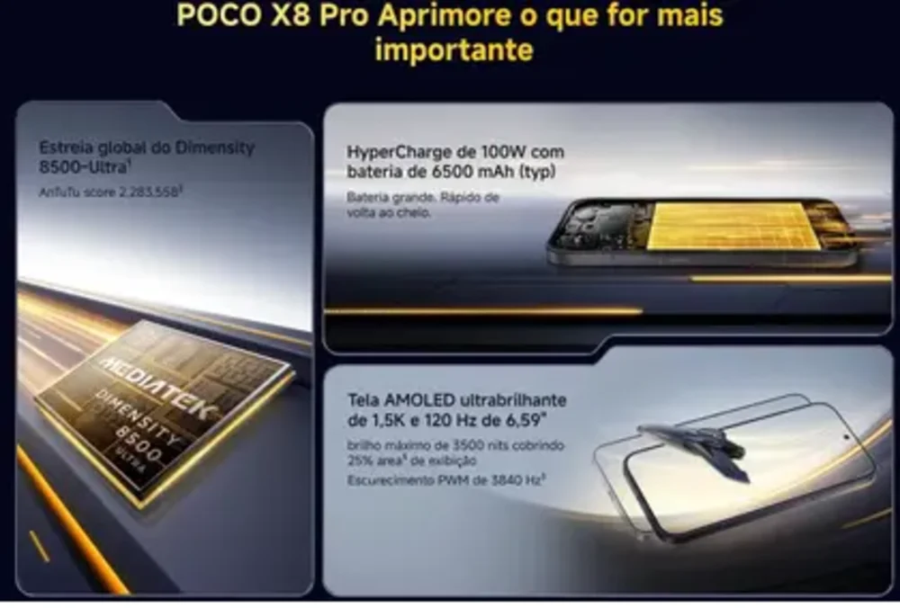 POCO X8 Pro 12GB 512GB Preto Dual SIM